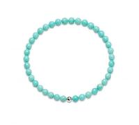 Kim Johanson® Bracelet de perles pour femme avec de véritables pierres naturelles et perle en argent 925 I Bracelet en pierre naturelle avec perles de pierres précieuses de 4 mm I Imperméable I