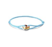 Kim Johanson Bracelet en corde de voile tricolore pour femme, disponible dans de nombreuses couleurs, bracelet avec anneau en acier inoxydable en argent, or et or rose, étanche, réglable, bijou bohème