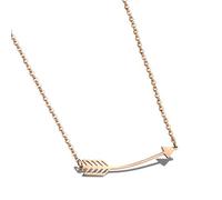Kim Johanson - Collier avec pendentif - flèche en acier inoxydable - Or rose - Avec pochette à bijoux