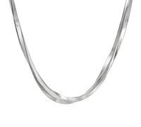 Kim Johanson® Collier pour femme « Alma » en acier inoxydable, en argent, or et or rose, chaîne multirangée, chaîne serpent multicouche, étanche, bijou bohème pour femme, longueur réglable, Eine