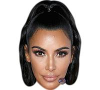 Kim Kardashian (Black Hair) Celebrity Mask, Flat Card Face, Fancy Dress Mask