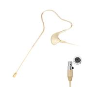 KIMAFUN Microphone Porté sur la Tête, Crochet d'oreille Unique Serre-Tête Microphone à Condensateur Suspendu Compatible avec Le Système sans Fil Shu_re Émetteur Bodypack, Beige, HC-830 D4