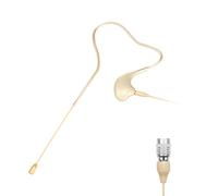 KIMAFUN Microphone Porté sur la Tête, Crochet d'oreille Unique Serre-Tête Microphone à Condensateur Suspendu Compatible avec Le Système sans Fil Audio-Technica Émetteur Bodypack, Beige, HC-830 T4