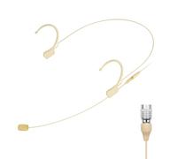 KIMAFUN Microphone Serre-Tête Professionnel à Condensateur Suspendu sur L'oreille, Compatible avec Le Système sans Fil Audio-Technica, Émetteur de Poche, Beige, HC-810 T4