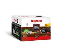 Kimbo 200 dosettes de café compostables ESE, espresso napolitano | 2 boîtes de 100 dosettes, mélange intense et crémeux, intensité 10/13, torréfaction moyenne-foncée