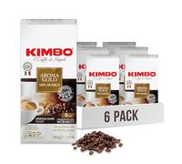 Kimbo Aroma Gold | Café en grains entiers | Torréfaction foncée moyenne, intensité 9/13 | 100 % arabica | torréfié, mélangé et fabriqué en Italie | Sac de 1 kg (lot de 6)