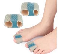 KimDaro Lot de 4 séparateurs d'orteils pour homme et femme, en gel avec 2 boucles pour pieds, lisseur d'orteils en marteau, élasticité et doux, pour alignement des orteils, oignons (bleu, S)