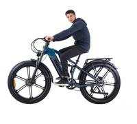 KIMDYMA K03 Vélo électrique, double moteur 2 × 1000W, batterie 48V 20Ah, pneus 26 × 4,0 pouces, freins hydrauliques, bleu