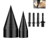 Kiméo Foret Fendeur de Bûches 3 en 1 - Cône Fendeur Bois Universel, Foret de Fendage de Bois ou de Bûches 32/42/50 mm, Cône de Forage avec 4 Poignées (32+50mm)