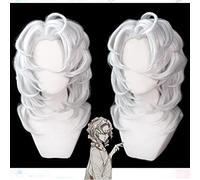 Kimetsu No Yaiba Ayaki Rui Cosplay Wig Spider Silver Long Straight Synthetic Hair + Wig Cap