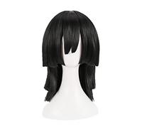Kimetsu no Yaiba Iguro Obanai Cosplay Wigs Short Black Styled Heat Resistant Synthetic Hair Wig + Wig Cap