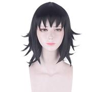 Kimetsu no Yaiba Makomo Cosplay perruque lame de démon Slayer noir cheveux synthétiques courts Halloween PL-571