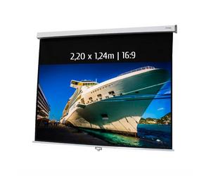 Kimex 041-3414 Écran manual pour vidéoprojecteur 100" avec système d'autolock. Idéal pour les salles de conférence et les formations.
