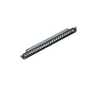 KIMEX 110-0209 : Baie de Branchements 1U, 24 ports, Acier Noir, 482x110x44mm, Montage Rack 19", Poids 1kg