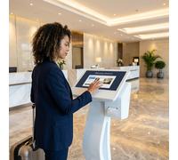 Kimex 165-2201 Borne Interactive Tactile 21.5'' Borne interactive tactile 21,5" avec système Windows 10 et lecteur intégré, conçue pour les