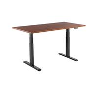 KIMEX - Bureau motorisé - Connecté - Ergonomique - Assis-Debout - 180x75 cm - Plateau Noyer/Pied Noir - 150-2518K3W