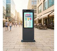 Kimex totem vidéo outdoor 55'' Totem d'affichage numérique extérieur de 55" avec haute luminosité et fonctionnement continu 24/7, conçu pour offrir
