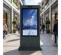 Kimex totem vidéo outdoor double face 55'' Totem d'affichage extérieur avec deux écrans Full HD 55'', haute luminosité et fonctionnement continu 24/7,