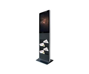 Kimex totem vidéo tactile 32'' Totem tactile d'intérieur de 32" avec résolution Full HD, porte-brochures, fonctionnement 24/7 et design haut de gamme.