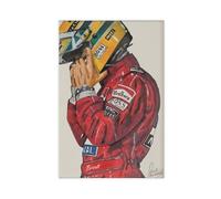 KIMEYT Poster Ayrton Senna F1 - Décoration murale de formule 1 - Impression sur toile Ayrton Senna pour décoration de chambre à coucher, bureau, chambre, cadeau (30 x 45 cm)