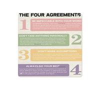 KIMGHDS Panneau en métal avec inscription « The 4 Agreements Sign Be Impeccable With Your Word Don't Take Anything Personally Don't Make Assumptions Always Do Your Best Cafe » - Décoration murale
