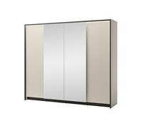 Kimi - armoire - 4 portes - led et miroirs inclus - 251x215 cm - Beige