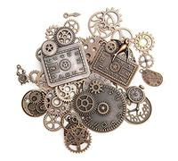 KIMI-HOSI 40 Pièces Vintage Steampunk Engrenages Metal Gears Horloge Montre Roues Pendentif Charms Gears Bijoux de Bricolage pour Décorer les Bracelets Collier Chapeau Sac Kunsthandwerk