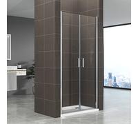 KIMI Porte de douche battante H 190 cm largeur réglable 97 à 100 cm verre 6 mm transparent