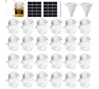 KIMIGO 24 Mini Pots à Épices en Verre Hermétique,Mini Bocaux en Verre avec Clip,Bocaux a Epices Hermétiques en Verre avec Couvercles,Petits Bocaux en Verre avec Clip,Céréales,Grains
