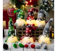 KIMIGO 6pcs GNOME De Noel Lumineux,GNOME de Décoration de Noël,Gnomes de Noël,Lutin De Decoration,Lutin Decoration GNOME,Geeignet ALS Schreibtischdekoration,Kamindekoration, Kindergeschenk