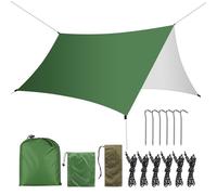 KIMIGO Camping Bâche 3x3M,Toile de Tente Imperméable Anti-UV,Camping Bâche Anti-Pluie,Tente Parasol Abri de Survie Tous Temps pour Extérieur, Bivouac, Randonnée, Trekking, Hamac, Auvent Van Fourgon