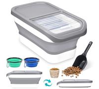 KIMIGO Conteneur Croquettes Chien,Boite a Croquette pour Chien,Seau de Stockage Pliable Container avec Cuillère Tasse à Mesurer pour Nourriture et Friandises Animaux.
