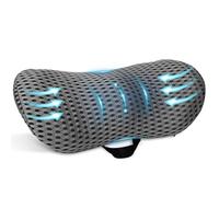 KIMIGO Coussin Lombaire Ergonomique - Coussin Lombaire Voiture,Oreiller de Soutien Lombaire avec Housse Respirante et Sangle Ajustable,Coussin de Soutien Lombaire pour Voiture,Bureau,Lit,Canapé