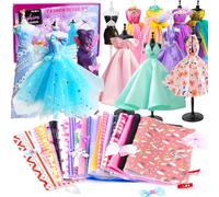 KIMIGO Fashion Design Kit,1200+Pcs Création de Mode Couture Enfants,Kit de Création de Mode pour Filles Fashion Designer Enfant avec Mannequin Couture Kits pour Cadeau Fille 6-12+Ans