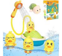 KIMIGO Jouet Bain Bébé,Ensemble de Jouets de Bain en Forme de Canard,Jeu Bain et Douche,Pommeau de Douche Baignoire à Jet d'eau Automatique pour Bébé à Partir de 6-18 Mois