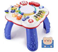 KIMIGO Jouet Bebe 1 an - Table d'activité Bébé Jouet Enfant 1 2 Ans Fille Garcon Instrument de Musique Bébés,Table d'activités pour Bébés avec Lumières et Musique Tables Centre d'activités