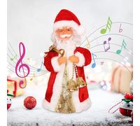 KIMIGO Père Noël Électrique,Décorations de Noël Père Noël Dansant avec de la Musique,Jouet Musical du Père Noël pour la Maison,Décoration de Table de Fête Intérieure,Cheminée,Fenêtre,Cadeau