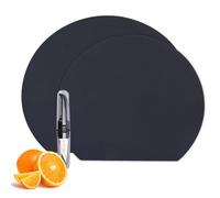 KIMIGO Planche à Découper Flexible En TPU,TPU Cutting Board, Antidérapante Antibactérien,Schneidematte Küche Sans BPA,Antirayures Facile à Nettoyer Lave-Vaisselle, 2 Tailles(M/L)(Noir)