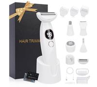 KIMIGO Rasoir Electrique Femme,5 en 1 Rasoir Tondeuse Intime pour Femmes,Rasoir Multifonctionnel Femme,Tondeuse Maillot Femmes,pour Le Corps,Les Aisselles,Le Bikini,Les Sourcils et Le Nez-Blanc