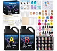 KIMIGO Resine Epoxy,1020 ml Kit de Résine Époxy,1: 1 Rapport Résine Époxy Transparente, avec Pigment de résine et Durcisseur,pour Moulage et Revêtement,fabrication de bijoux,bois,peinture
