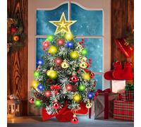 KIMIGO Sapin de Noël Artificiel de 55 cm,Mini Sapin de Noël,Sapins de Noëls avec Lumineuses et Ornements,Décoration de Noël pour Table,Petit Arbre de Noëls,pour Bureau intérieur décoration