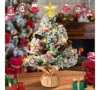 KIMIGO Sapins de Noel Artificiel,50 cm Petit Sapin De Noel Artificiel,Pin Naturel Enneigé avec Pommes de pin naturels,pour Table Bureau Accueil Décoration