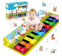 KIMIGO Tapis Piano Bebe,Tapis Musical Bébé avec 7 Animaux et 10 Mélodies,Jouets pour Bébés 1 2 3 Ans,Tapis de Danse Enfants,Cadeau d'anniversaire de Noël pour Garçons Filles(110 x 36 cm)