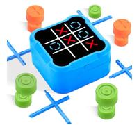 KIMIGO Tic Tac Toe,Morpion Electronique, 5 en 1 Smart Games Console de Jeux Portable,Entraînez Pensée Stratégique Capacités de Réaction Rapide pour Enfants Adultes(Bleu)