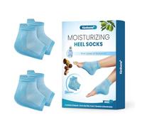 Kimihome Lot de 2 paires de chaussettes hydratantes au jojoba et à l'huile d'olive - Chaussettes de sommeil en gel pour réparation de nuit en cas de pieds fissurés - Bleu calm