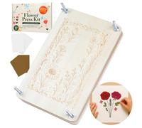 Kimimara Kit de presse à fleurs en bois pour plantes - 28 x 18 cm - Kit de bricolage pour presser et sécher les fleurs et les plantes - Réutilisable - Pour adultes et enfants - Pour les amoureux de la