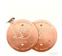 Kimimara Lot de 2 disques de nettoyage en cuivre pour bain d'oiseaux - Avec un pouvoir nettoyant naturel - Convient pour les bains d'oiseaux, les étangs de jardin et les étangs paysagers