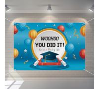 Kimini-Ki Woohoo - Bannière de fond « You Did It », fond de félicitations, décorations de remise de diplôme de maître senior, lycée, décoration de fête de fin d'études universitaires, intérieur et