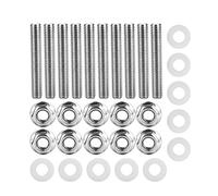 kimiss 1 lot de boulons et écrous en Acier inoxydable, boulons de Collecteur d'échappement pour B/C/D/F/H Series, argenté, 1 jeu (10)