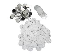 KIMISS 100 Ensembles de Pièces de Boutons à épingle - Base en Plastique en Fer, Fournitures de Fabrication de Badges pour Travaux Manuels, Comprend des Couvertures et des Films de Protection pour